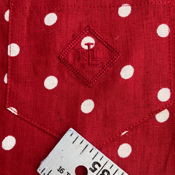 Ralph Lauren Linen Red and white polka dot blouse - Picture 2 of 7